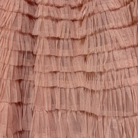 Free People Intimately Return Of The Ruffle Maxi Sheer Skirt Size M Rose Tiered - Picture 6 of 14